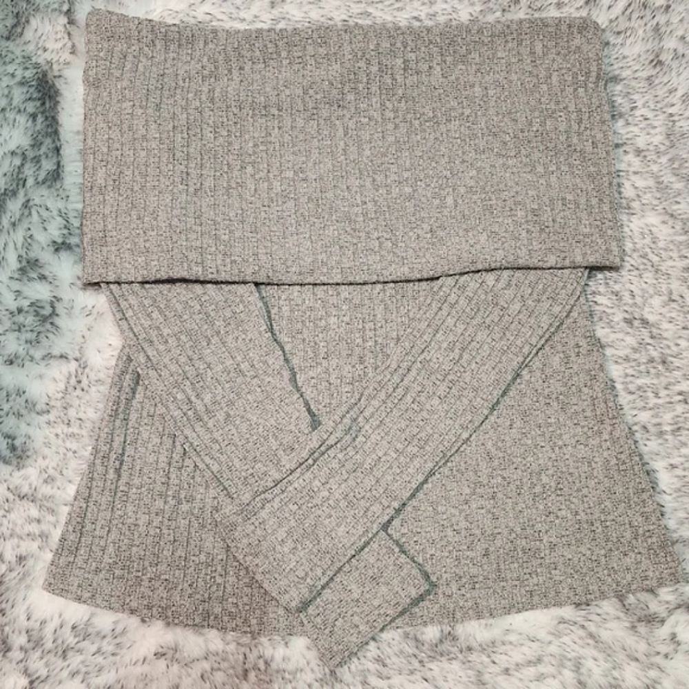 Gorgeous Grey Long Sleeve Off Shoulder Top